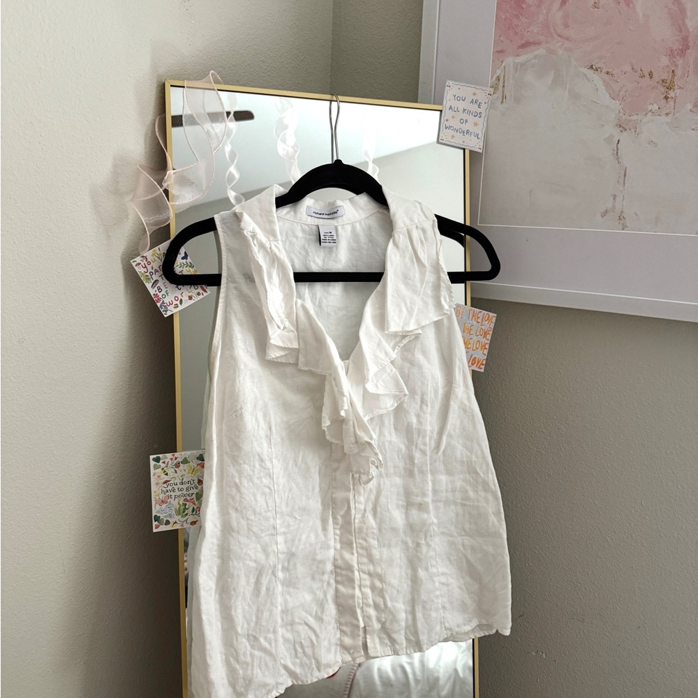 Richard Malcolm White Linen Top